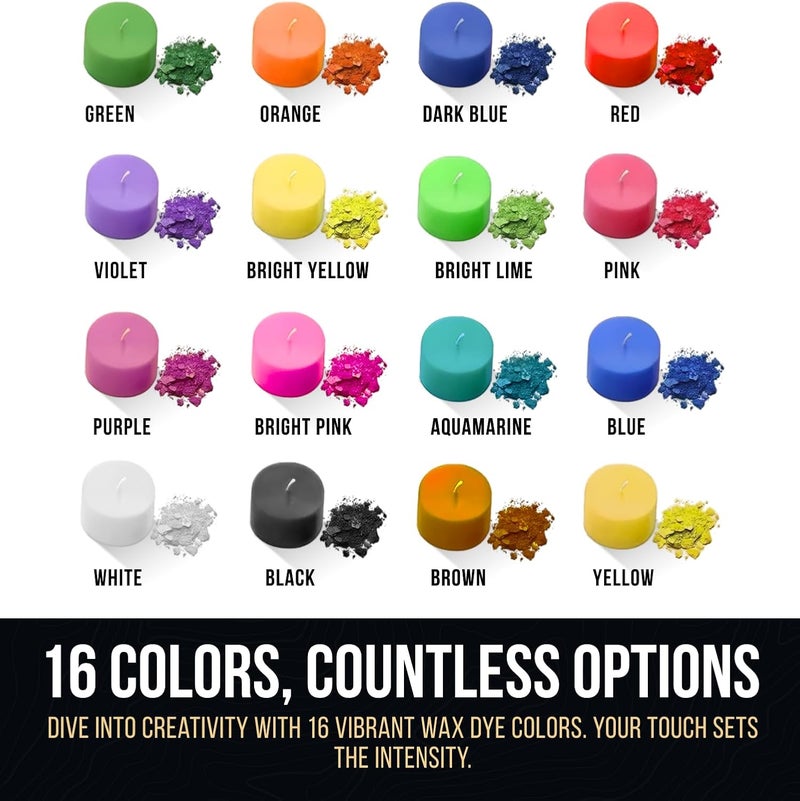 Craft911 Candle Color Dye for Soy Wax - 16 Colors (3g Each) Candle Wax Dye for Candle Making | Natural Cosmetic Grade Candle Dyes for Candle Making | Candle Dye - Image 2